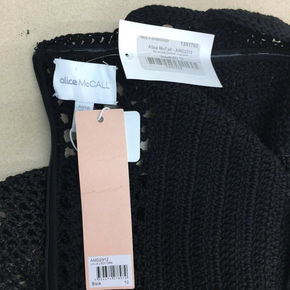 NWT Alice McCall Black Short Sleeve Crochet Loop Maxi Dress - Picture 5 of 8